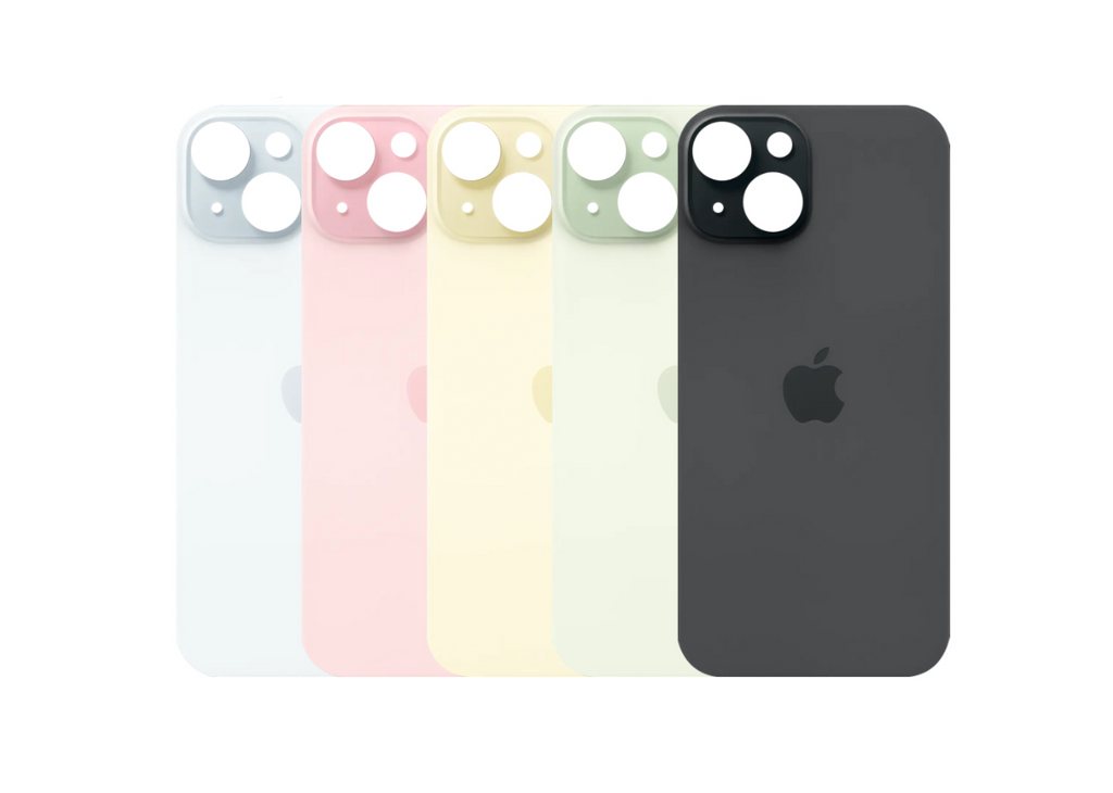 Tampa Traseira Vidro com Furo Maior Para iPhone 15 Plus